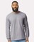 Gildan® Classic Fit Long Sleeve Crewneck Pocket T-Shirt Cotton Blend Durable Tee